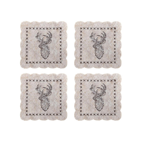 Svenska living coaster rensdyrfilt beige sæt med 4 stk 10cm