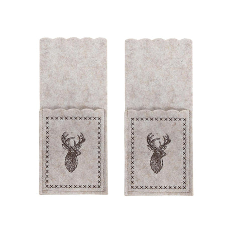 Svenska living bestikpose rensdyrfilt sæt á 2 23x10cm