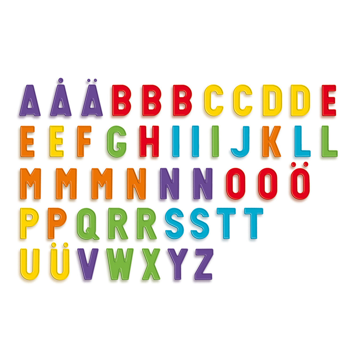 Quercetti magnettavle inkl. store bogstaver ABC magneter, 53 stk.