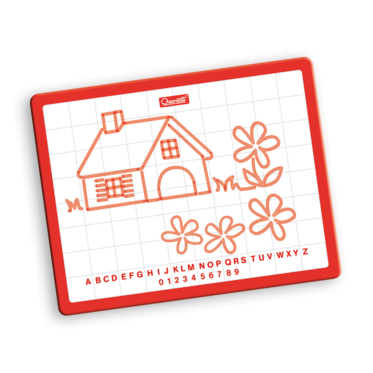 Quercetti magnettavle inkl. store bogstaver ABC magneter, 53 stk.