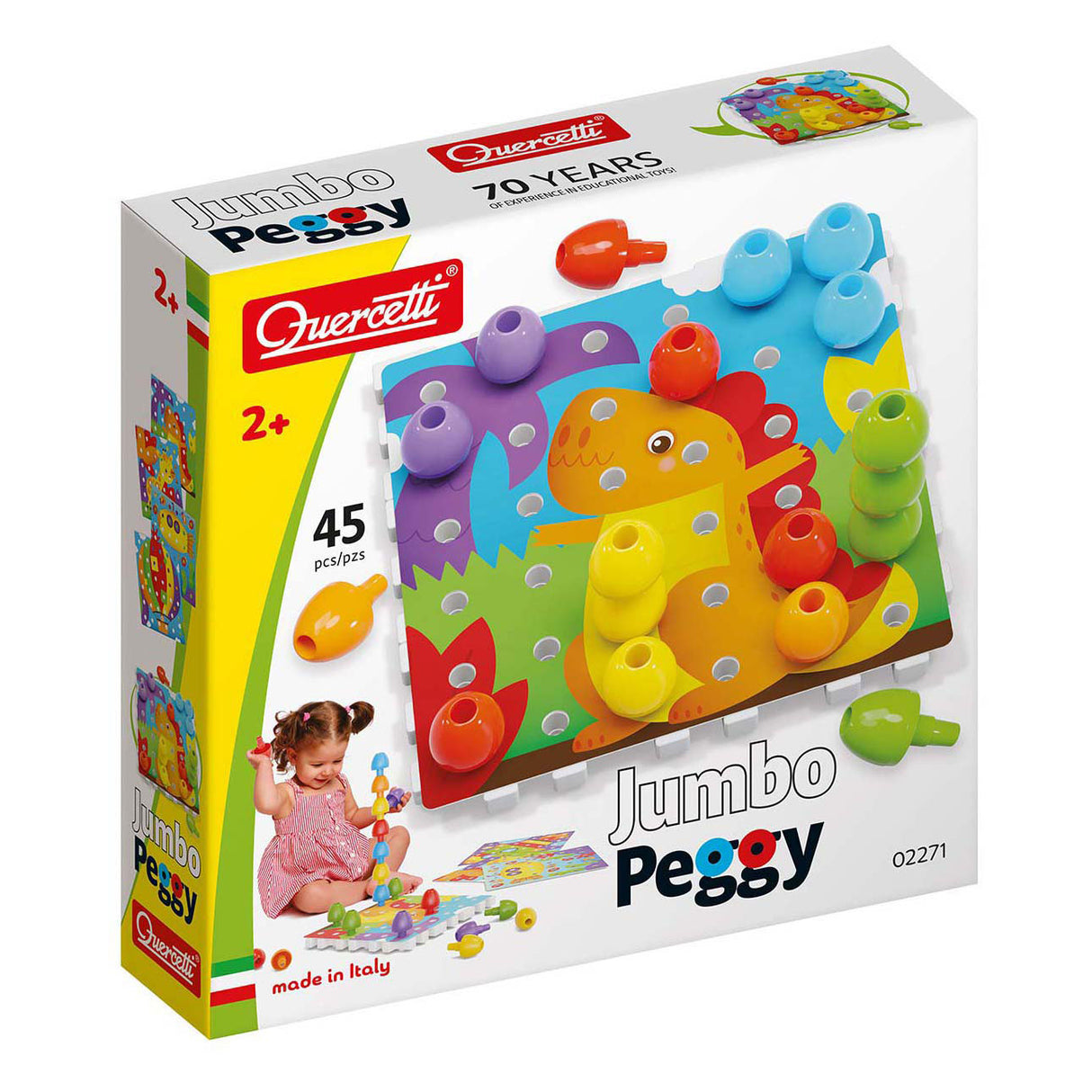Quercetti stabelspil jumbo peggy junior pap 45 dele
