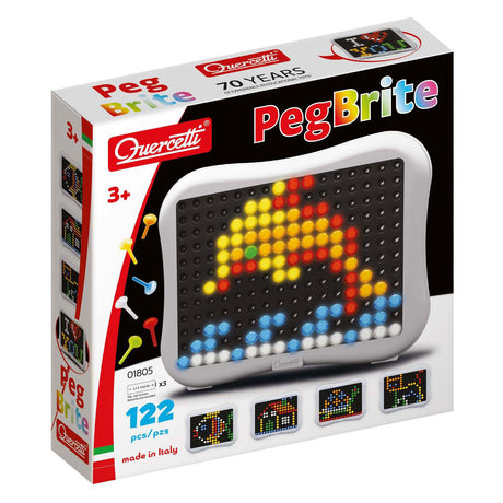 Quercetti peg brite mosaik LED junior 122 dele