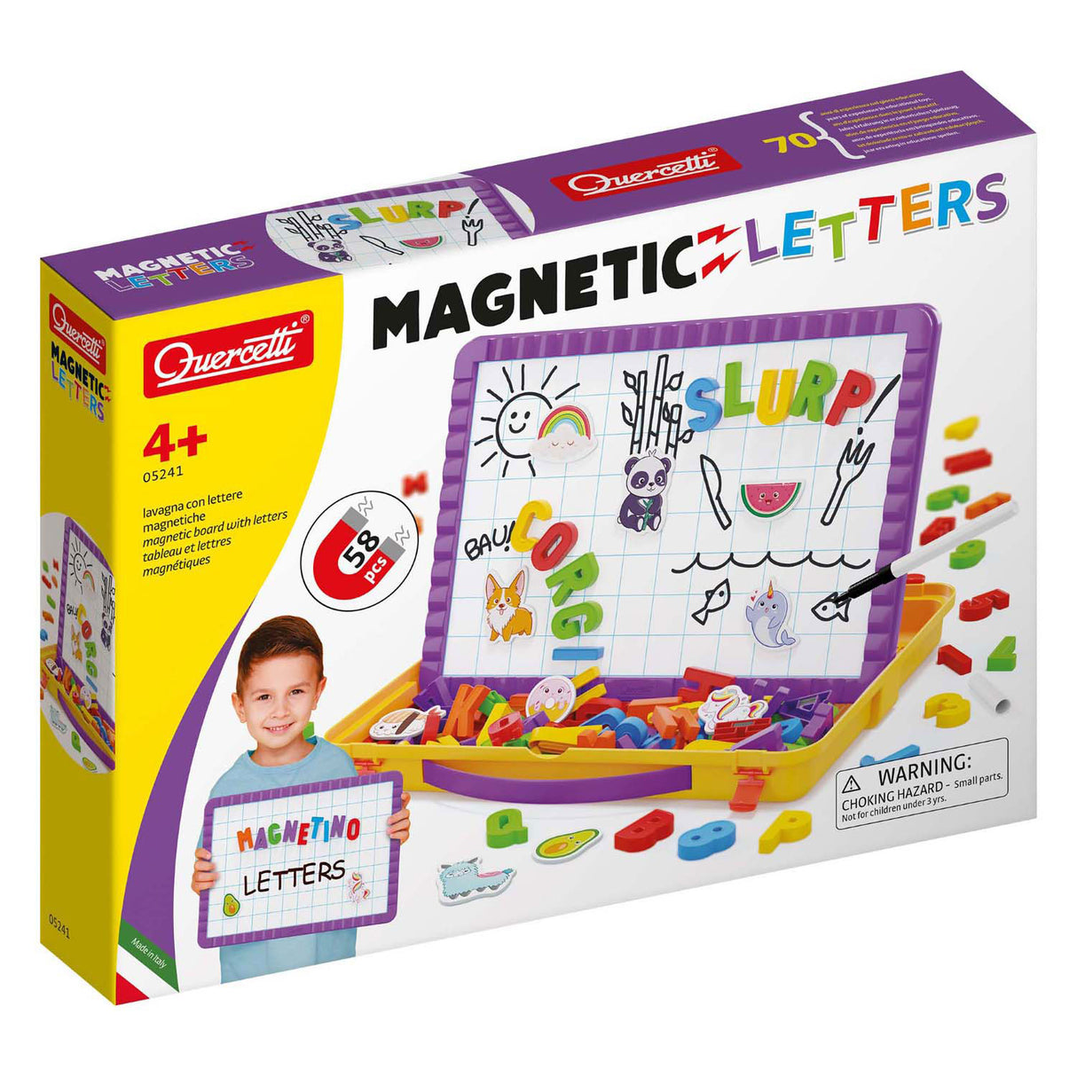 Quercetti magnetiske magnetiske bogstaver 2-i-1 58-dele
