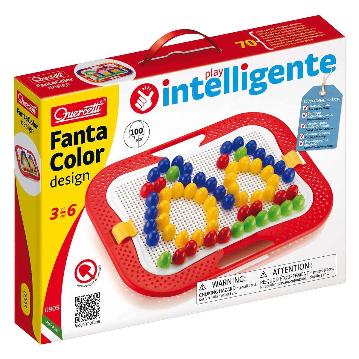 Quercetti fantacolor design plug-in mosaik, 100 ben