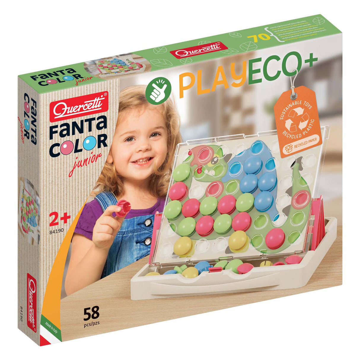 Quercetti play eco+ fantacolor indsats mosaik junior (58-dele)