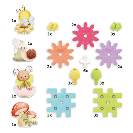 Quercetti playeco+ blomsterhave gear