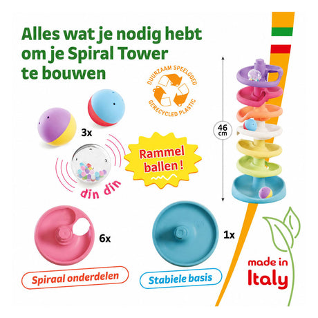 Quercetti spiral tårn marmor spor + lyd 10-delt