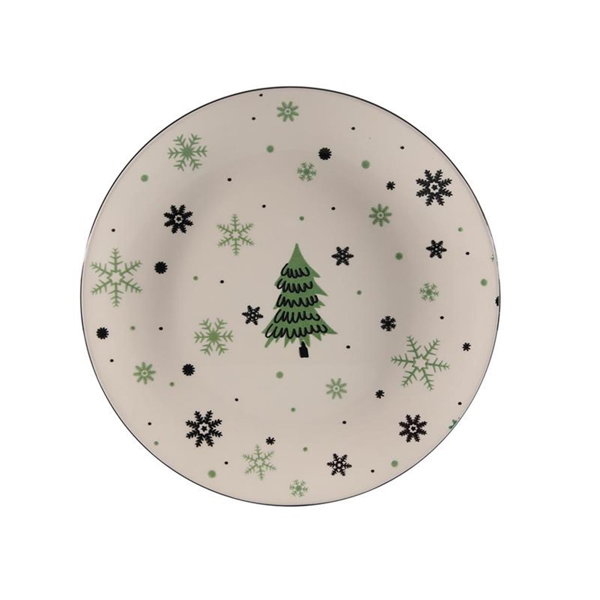 Svenska levende tallerken porcelæn med juletræ billede ã˜26,5cm