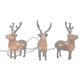 Svenska living reindeer akryl 17cm x3 warmled ip44 b o med timer 3xaa