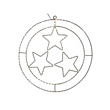 Svenska living led julevedhæng ring stjerner sort 50cm