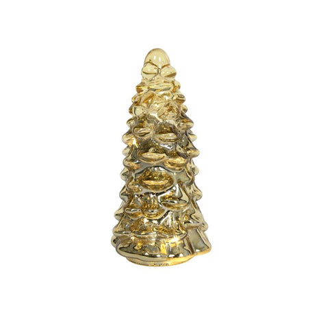 Svenska living statue juletræ glas LED guld 20cm