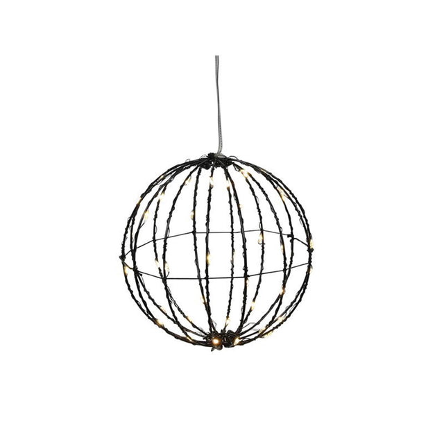 Svenska living bold sort 15 cm 40 LED timer på batteri