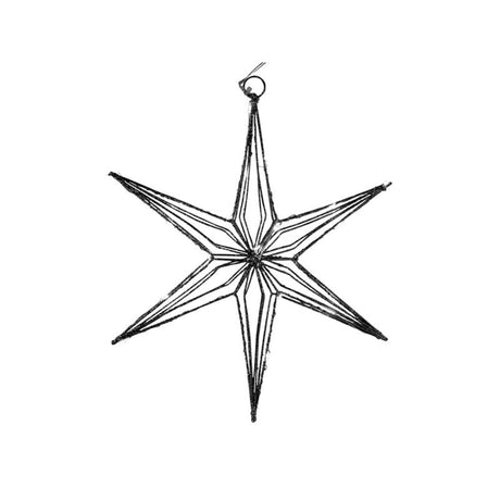 Svenska living star 6 point sort metal 30cm 25LED med timer 2XAA batteri (eksklusivt)
