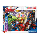Clementoni strålende puslespil Marvel Superhelte, 104st.