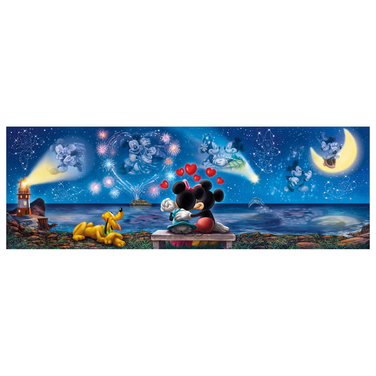 Disney Clementoni Panorama Puzzle Mickey Minnie, 1000st.