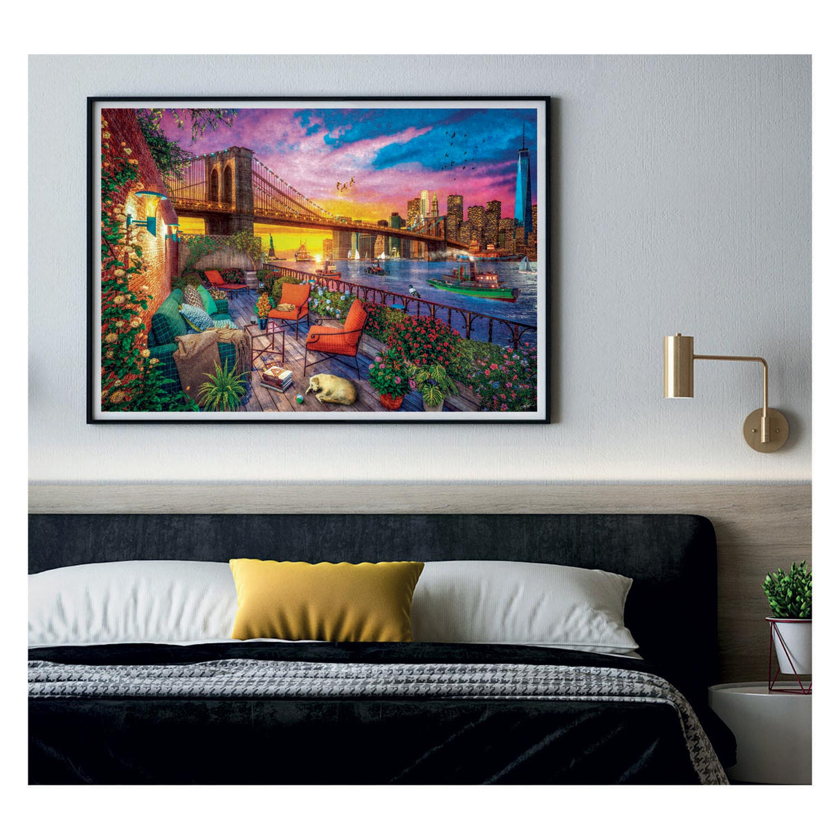 Clementoni puslespil manhattan balkon solnedgang, 3000 stk.