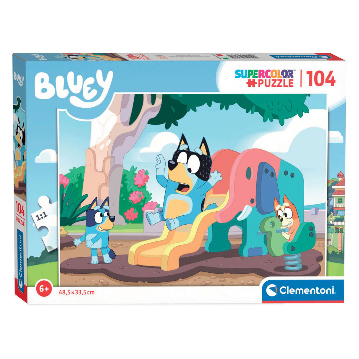 Clementoni - puslespil - 104 brikker - blåt - puslespil til børn - fra 6 år