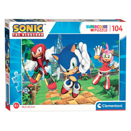 Clementoni puslespil - sonic, 104 stk.