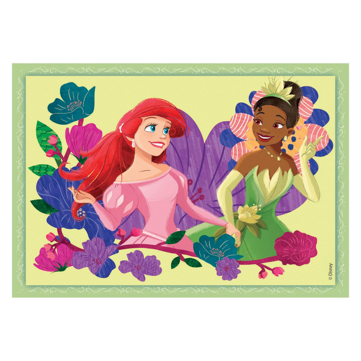 Clementoni - puslespil - 4 puslespil i 1 æske - disneyprinsesse - puslespil til børn - superfarve