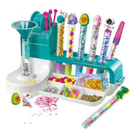 Clementoni-idé - tegnestue til penne - håndværkspakke fuld af tilbehør - kawaii glitterpenne - den kreative gave - fra 6 år
