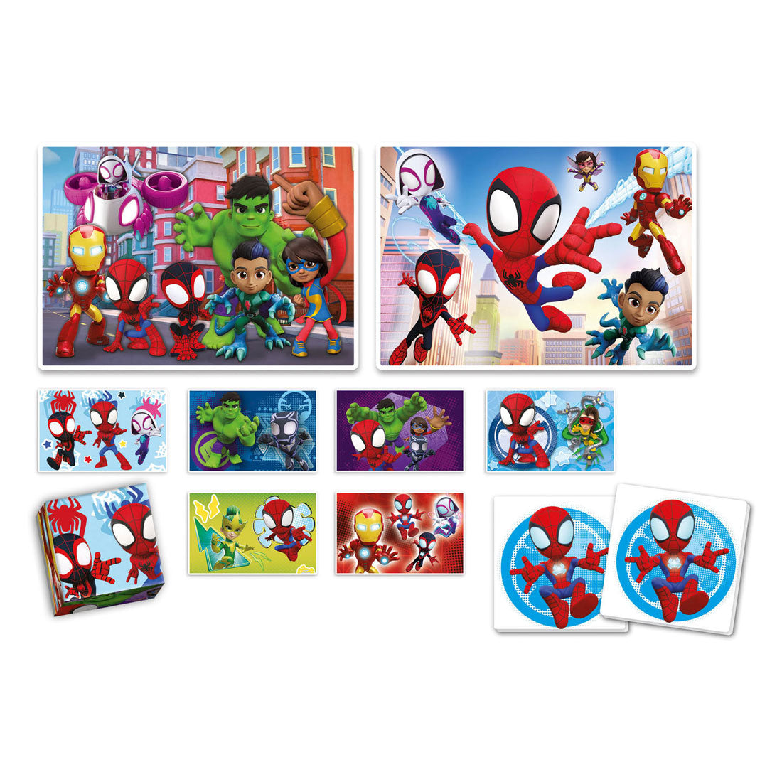 Clementoni - 4-i-1 spidey legesæt - flere spil - 2 puslespil - huskespil - 6 blokke - pædagogisk legetøj - fra 6 år