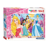 Clementoni puslespil super farve maxi Disney prinsesse, 104 stk.