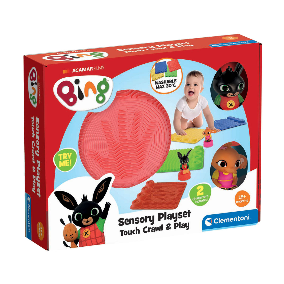 Clementoni baby - sanselegemåttebing med legefigurer, 6 stk.
