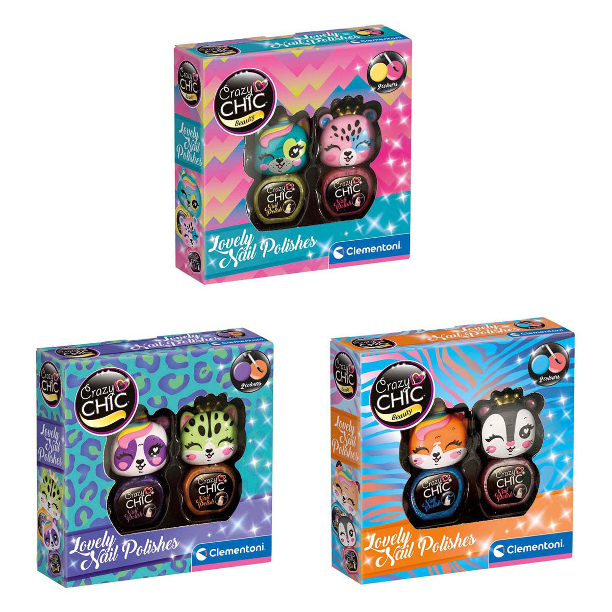 Clementoni crazy chic - neglelak dyr, 2 stk.