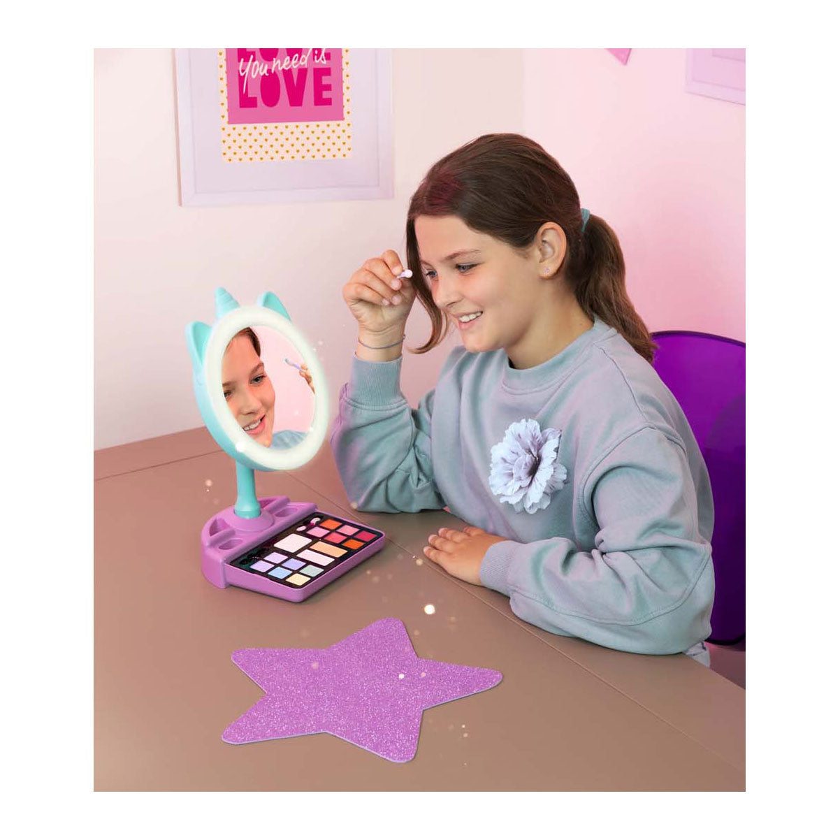 Clementoni crazy chic - lysspejl - makeupspejl til børn - opbevaring af make-up - fra 6 år