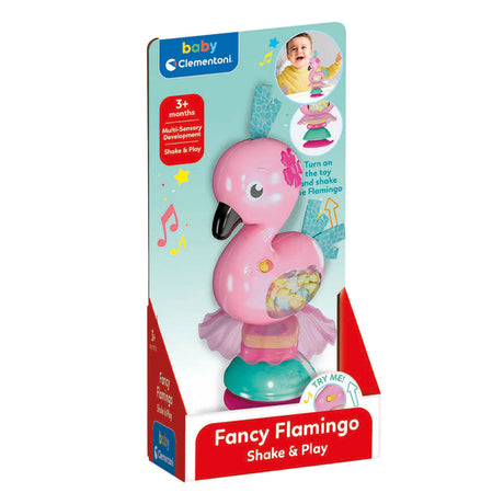 Clementoni baby shake og lege flamingo med lyd og sugekop
