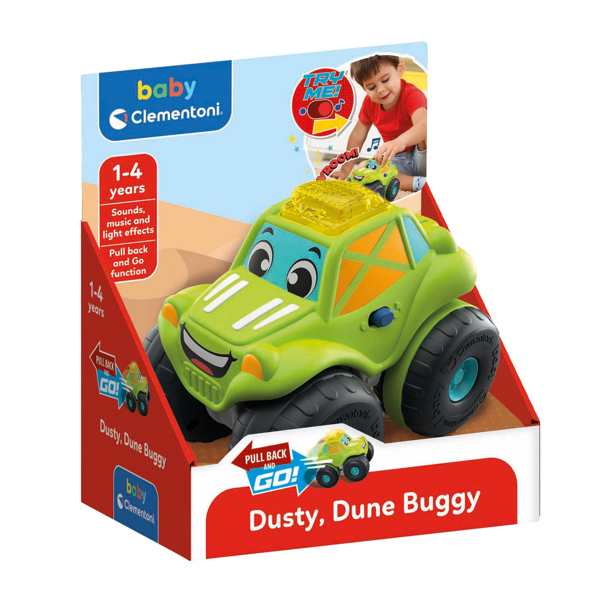 Clementoni baby pull back buggy med lyd