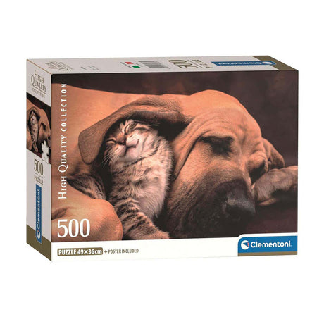 Clementoni puslespil hund og kat, 500 stk.