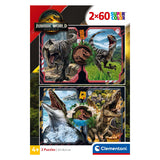 Clementoni puslespil jurassic world, 2x60 stk.