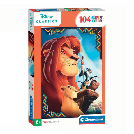 Clementoni - puslespil - 104 brikker - Disney Løvernes Konge - børnepuslespil - fra 6 år