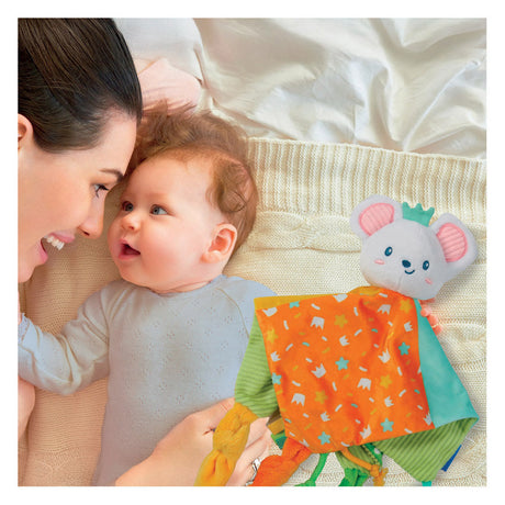 Clementoni knuffeldoekje muis soft cuddles - knuffeldoek met strikjes - wasbaar kraamcadeau jongen of meisje - baby comforter vanaf 0 maanden