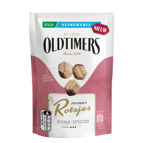 Oldtimers lakridssten sukkerfri pose (12x 100 gr)