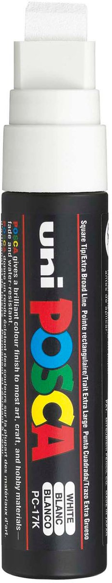 Uni-posca posca tusch, str. PC-17k, stregbredde 15 mm, ekstra bred, hvid, 1 stk.