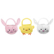 Kurv påskefilt bamse 15x22cm 3 assorteret kylling pink eller hvid påskehare