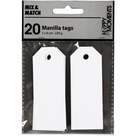 Creativ virksomhed https: www.cchobby.nl manilla-labels-size-3x8-cm-220-gr-white-20-piece-1-box