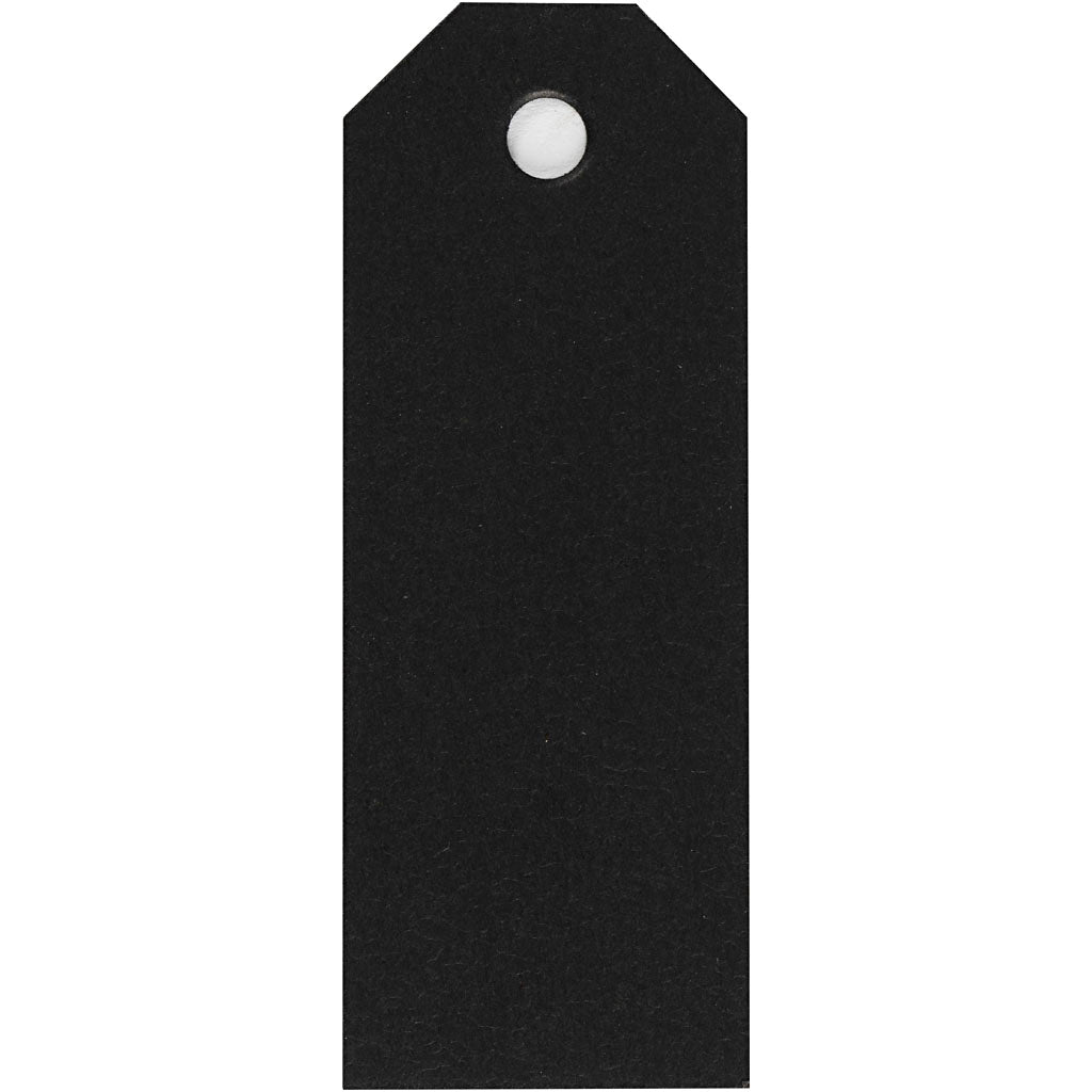 Manila-etiketter, størrelse 3x8 cm, 220 g, sort, 20 stk. 1 æske