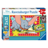 Ravensburger puslespil disney dyr - to puslespil - 12 brikker - børnepuslespil