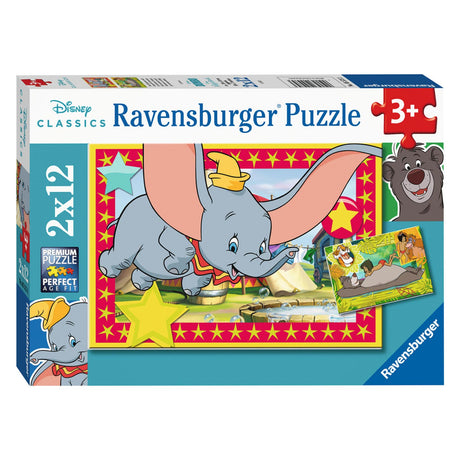 Ravensburger puslespil disney dyr - to puslespil - 12 brikker - børnepuslespil
