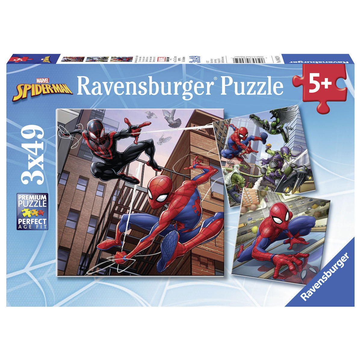 Ravensburger puslespil spiderman i aktion - 3x49 brikker