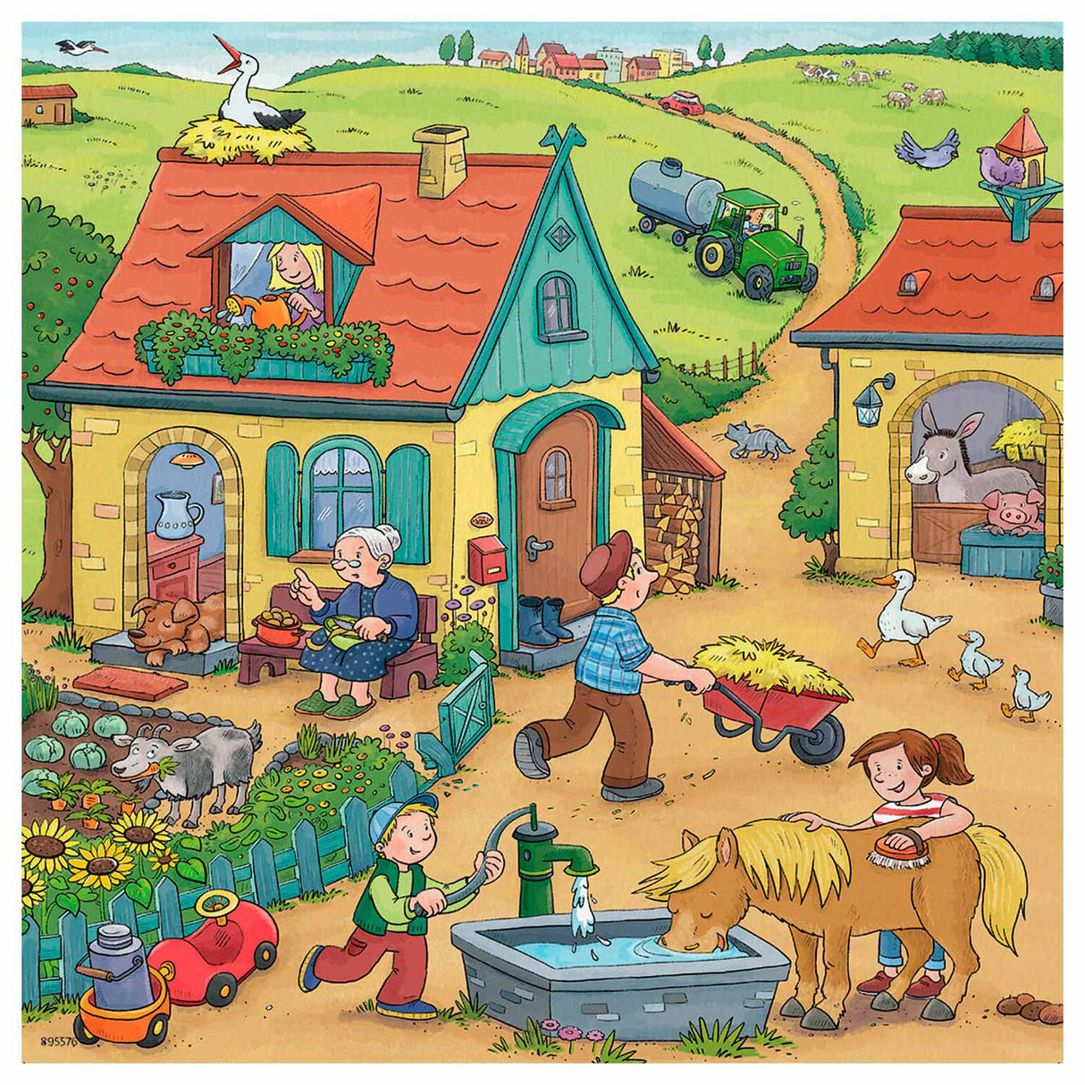 Ravensburger puslespil gård - 3x49 brikker - børnepuslespil