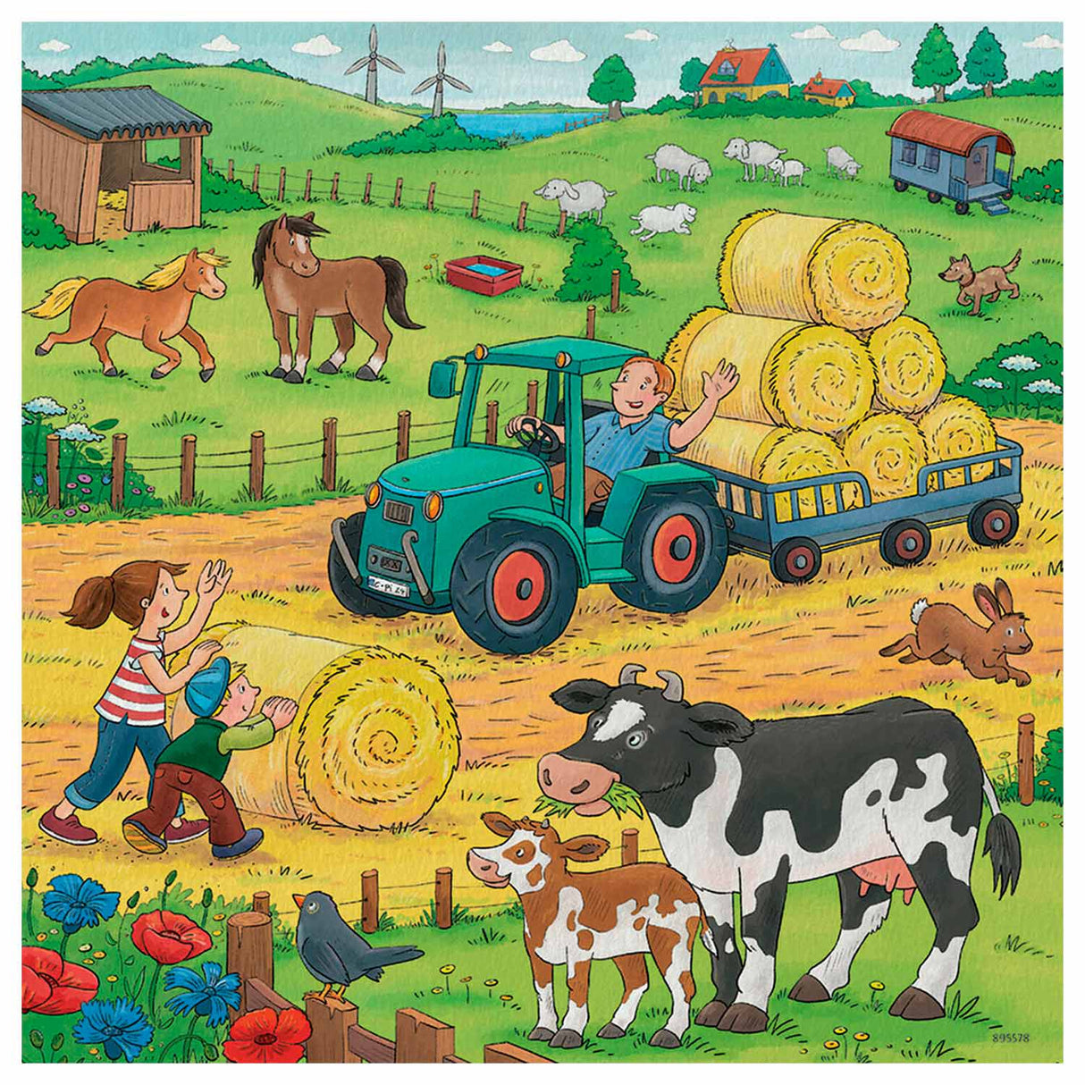 Ravensburger puslespil gård - 3x49 brikker - børnepuslespil