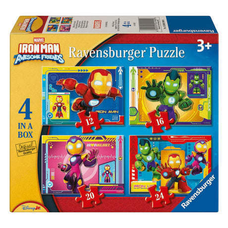 Ravensburger puslespil iron man og hans fantastiske venner - 4 puslespil