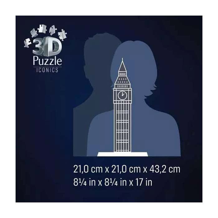 Ravensburger 3d puslespil iconics big ben - med lys - 235 stk.