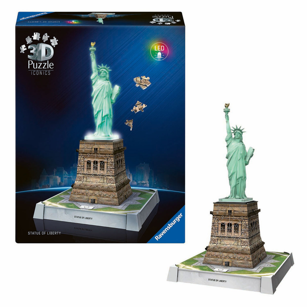 Ravensburger 3D puslespil ikoniske Frihedsgudinden - med lys - 128 stk.