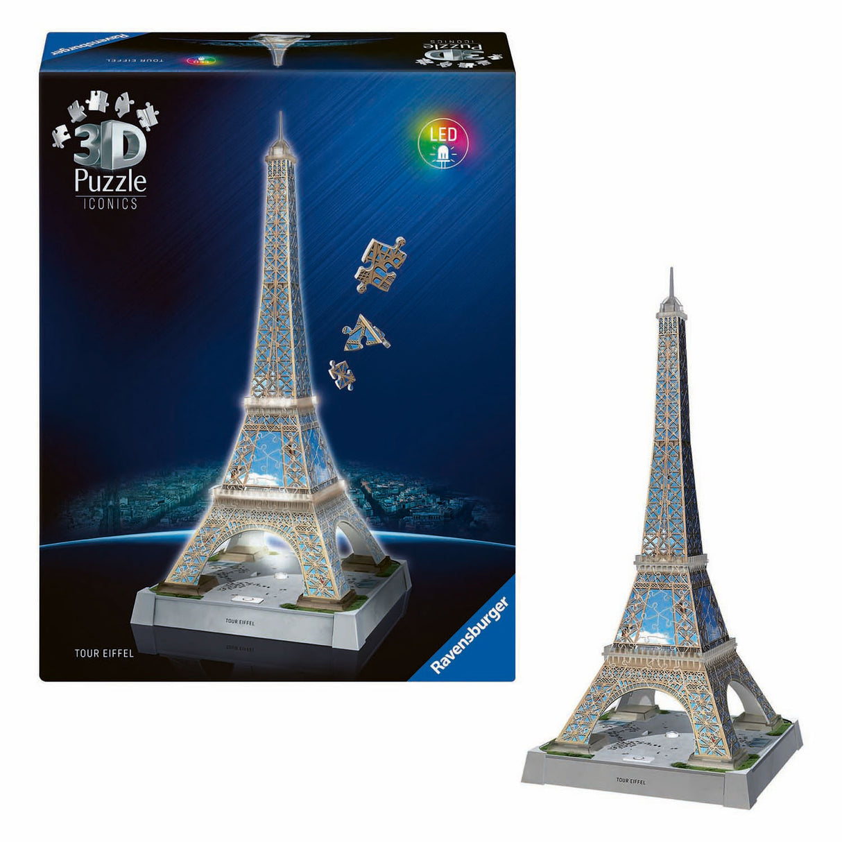 Ravensburger 3D puslespil ikoniske Eiffeltårnet - med lys - 243 stk.