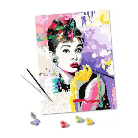 Ravensburger maling efter nummer sæt - audrey hepburn lærredskunst.